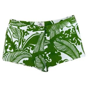 Milly Green and White Patterned Women Shorts
